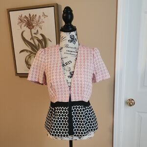Elevenses Pink and Black Patterned Blouse